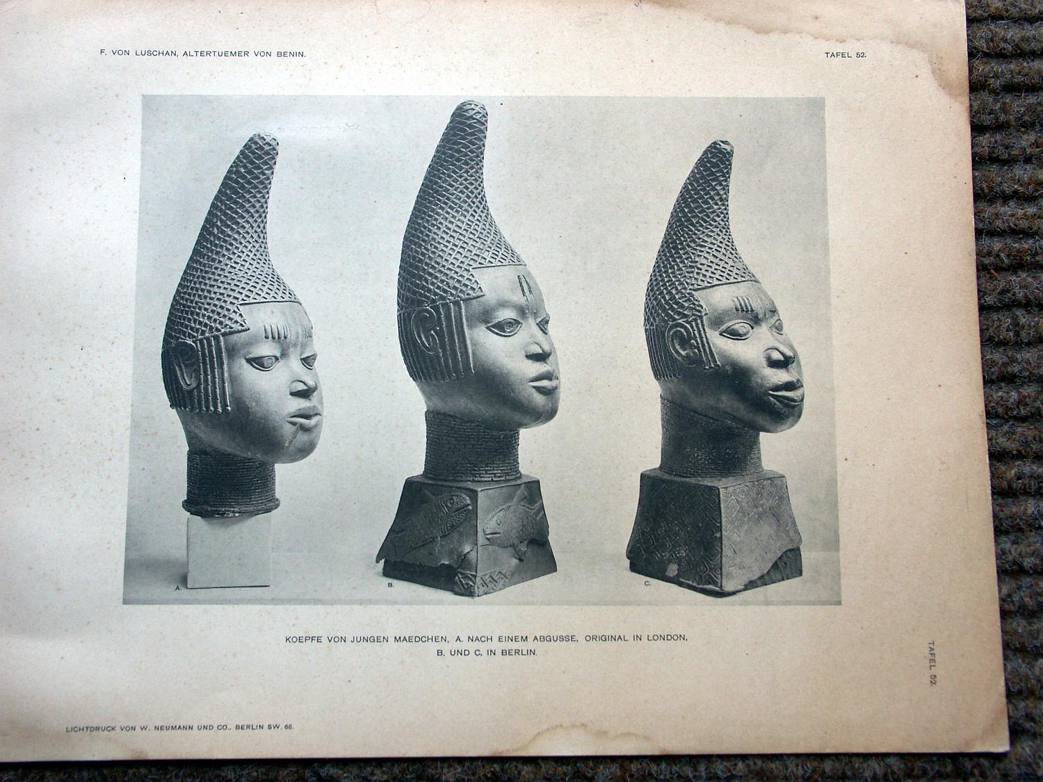 zz-lusc19,tafel 052 benin nigeria,frau-bronze-gedenkkopf